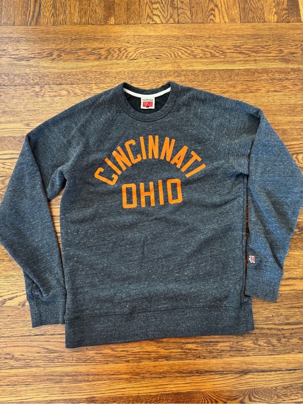Cincinnati Ohio (HOMAGE) Charcoal Crewneck Sweater